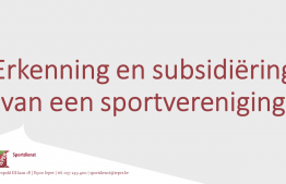 Erkennings- en subsidieaanvraag voor sportverenigingen en -organisatoren